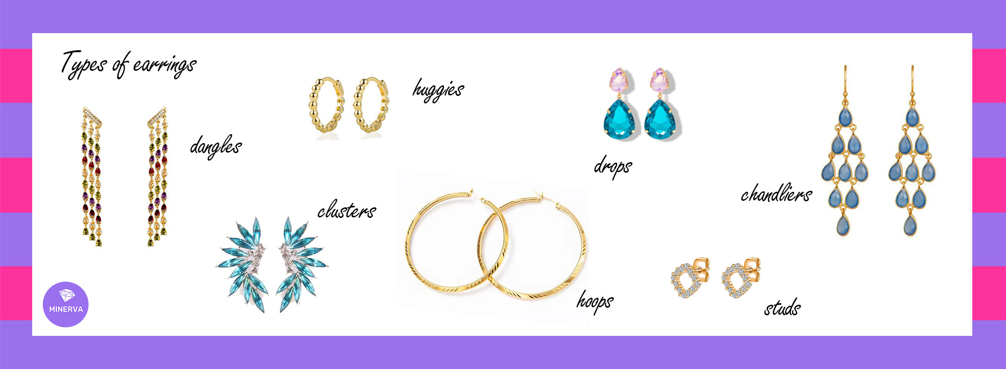 Different types of earrings | Olika sorters örhängen