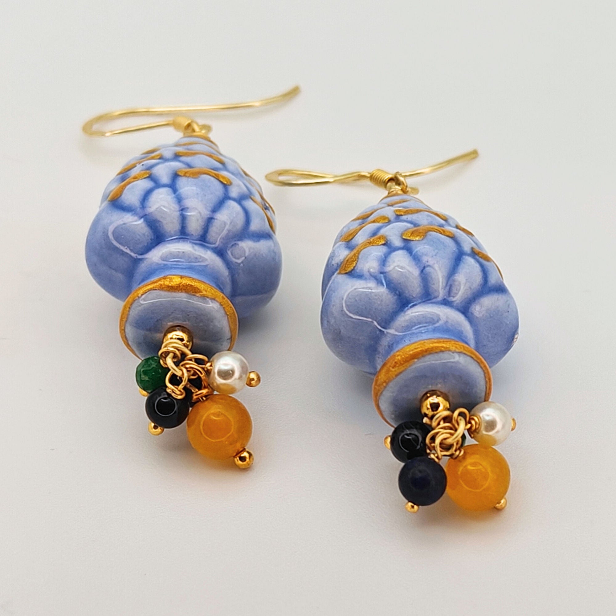 Caltagirone Pinecone BLÅ - örhängen