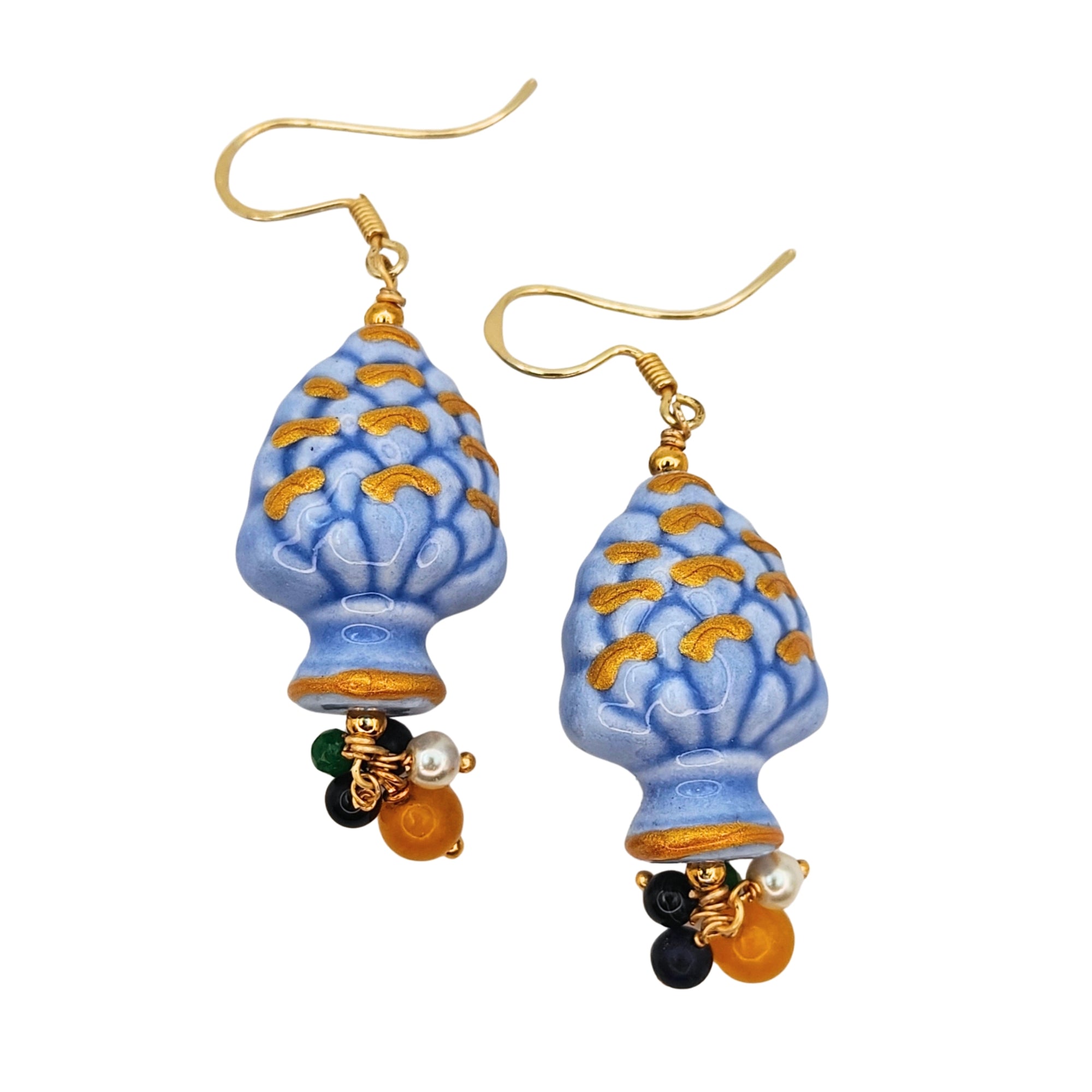 Caltagirone Pinecone BLÅ - örhängen
