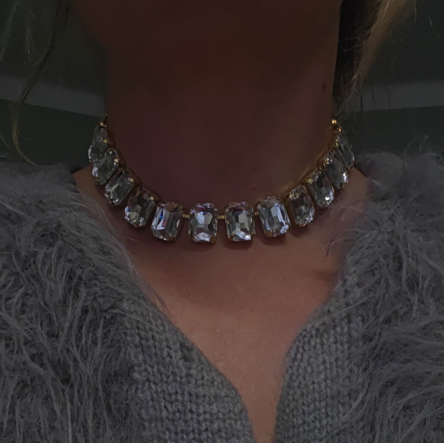 Anna W quad VIT - halsband