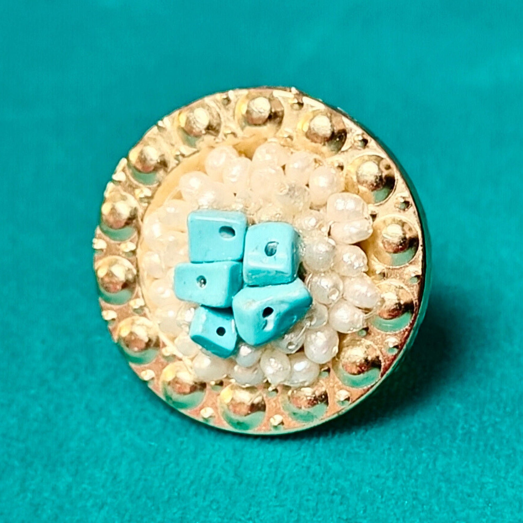 Caltagirone sead and bead TURKOS - ring