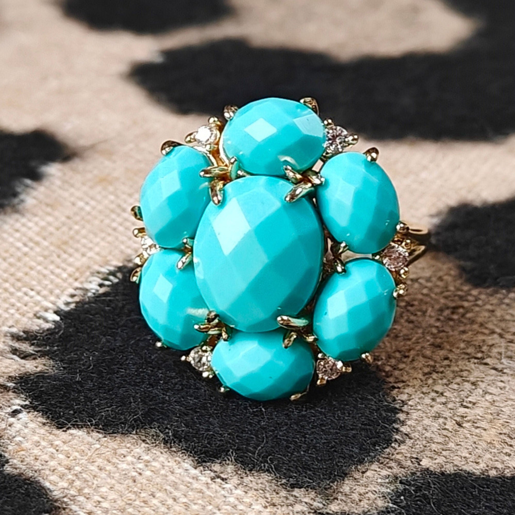 Caltagirone Cluster TURQUOISE - ring