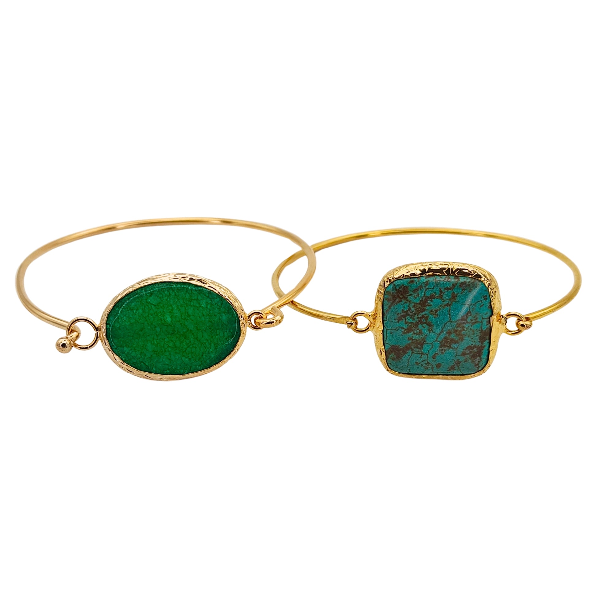 Eye bangle GREEN SQUARE - bracelet