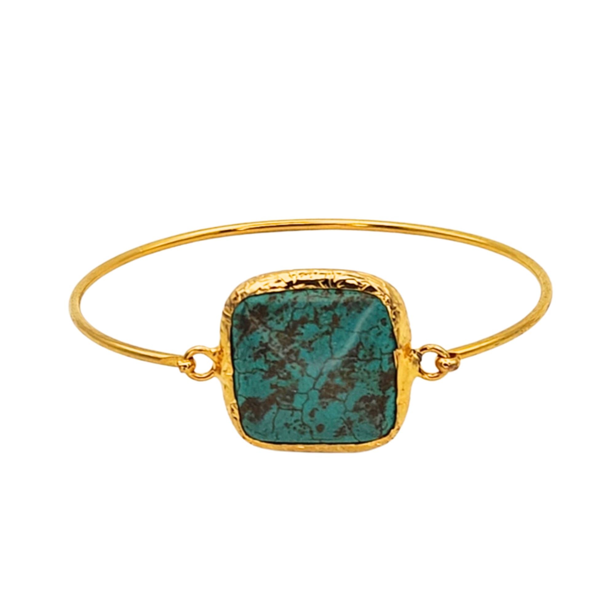 Eye bangle GREEN SQUARE - bracelet