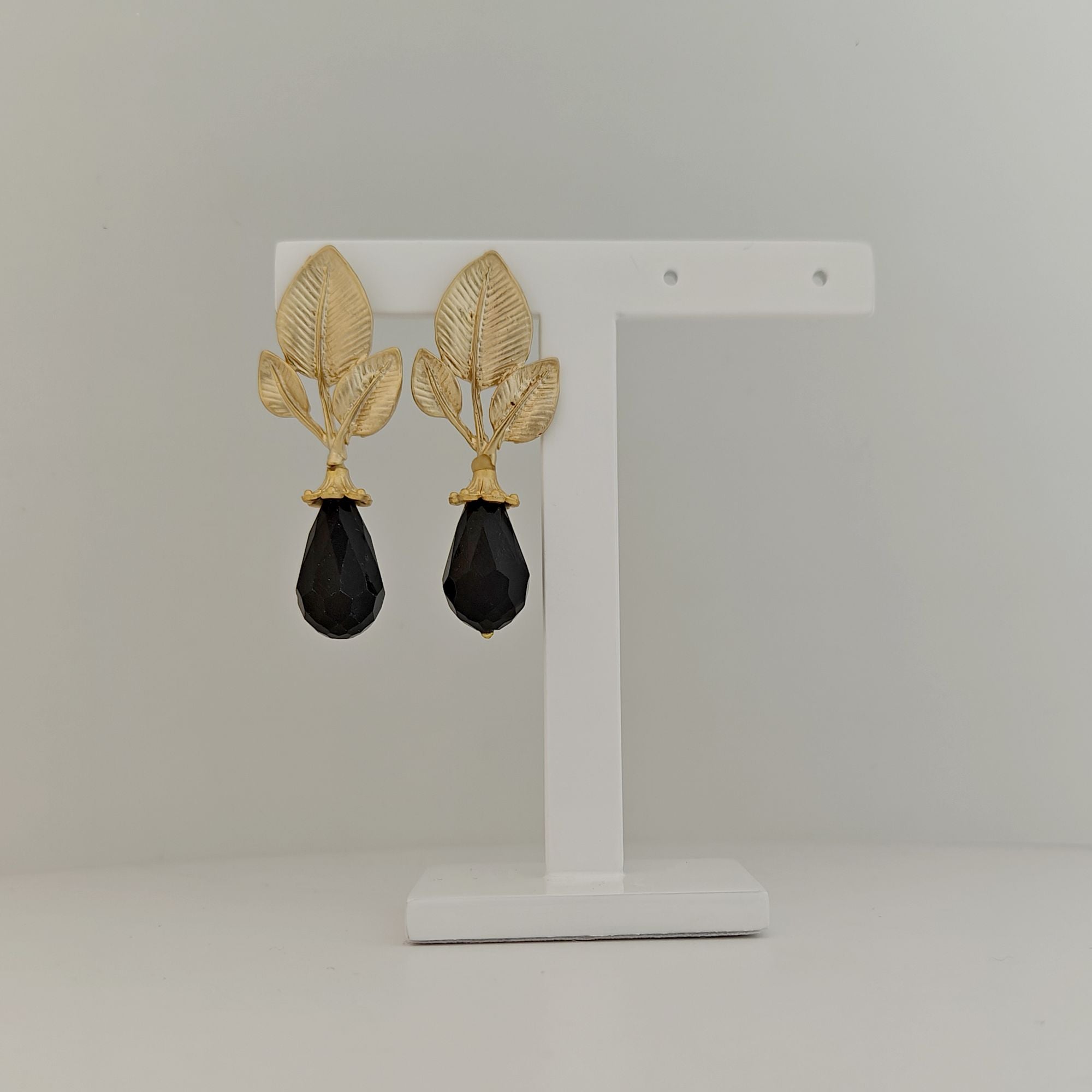 Leaves BLACK - earrings