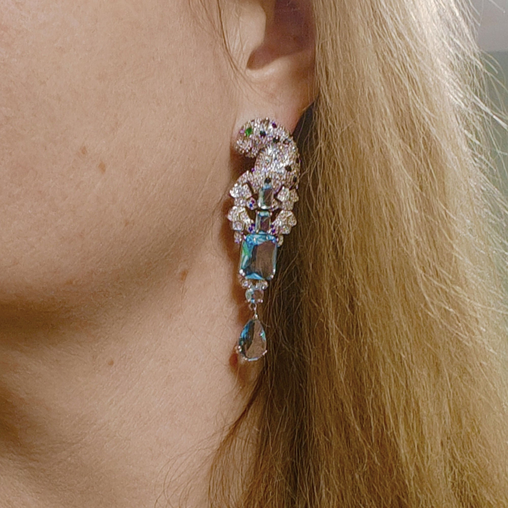 Leopards BLUE - earrings