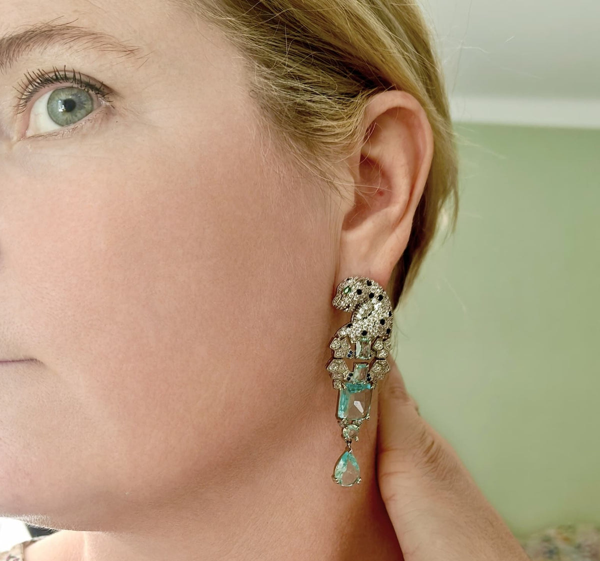 Leopards BLUE - earrings