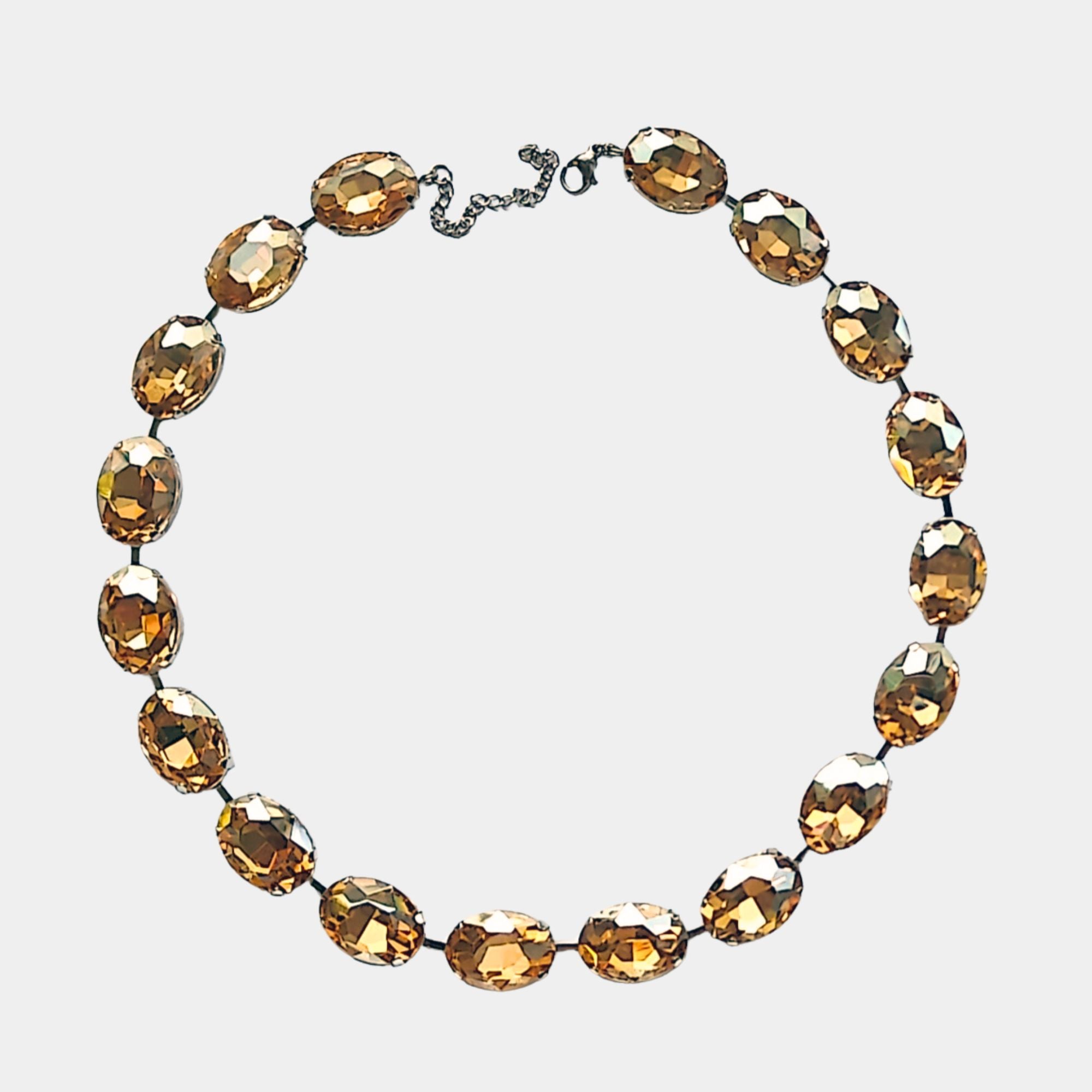 Anna W oval champagne - halsband