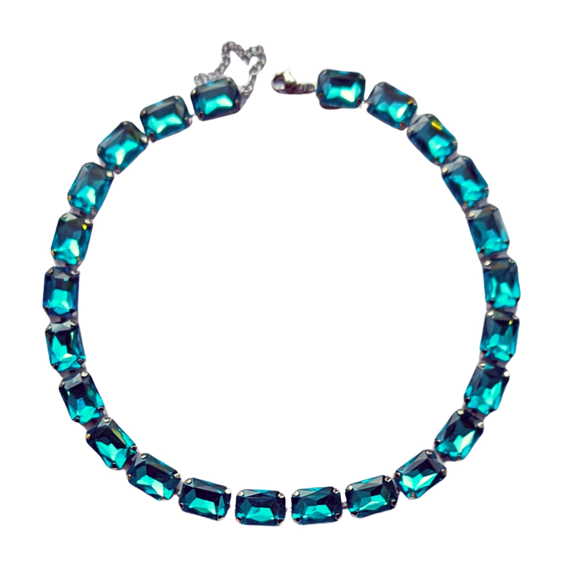 Anna W ICE BLUE rectangle - necklace