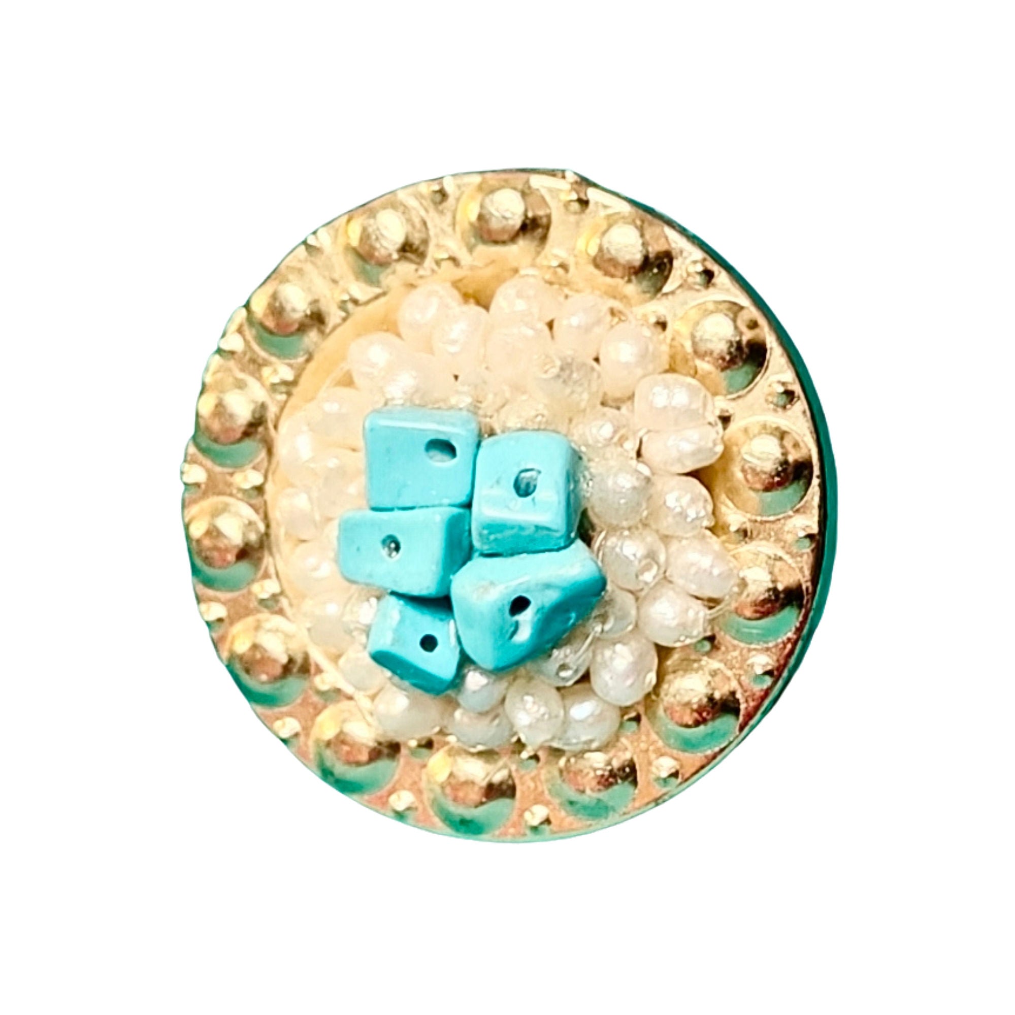 Caltagirone sead and bead TURKOS - ring