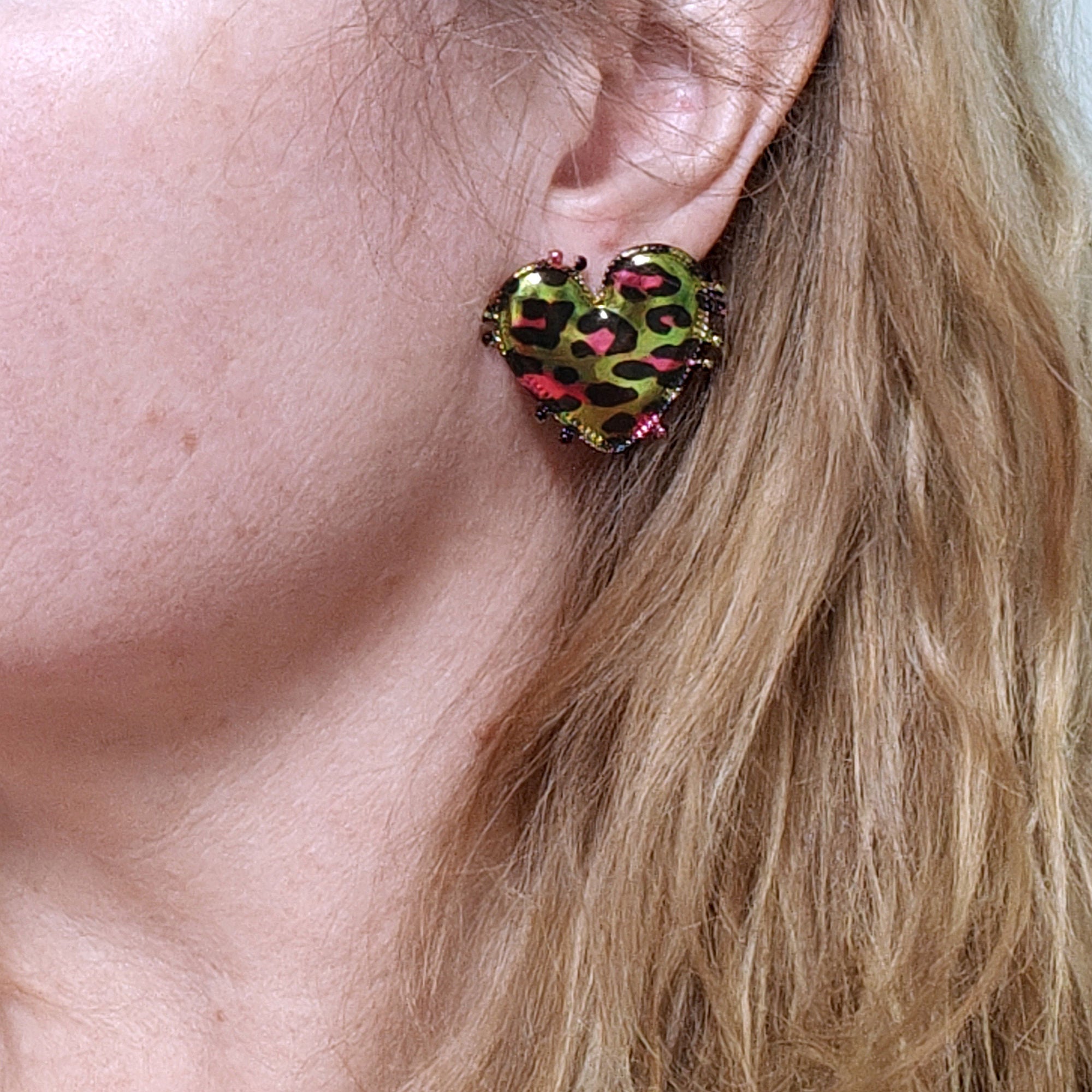 Animal heart GREEN - earrings