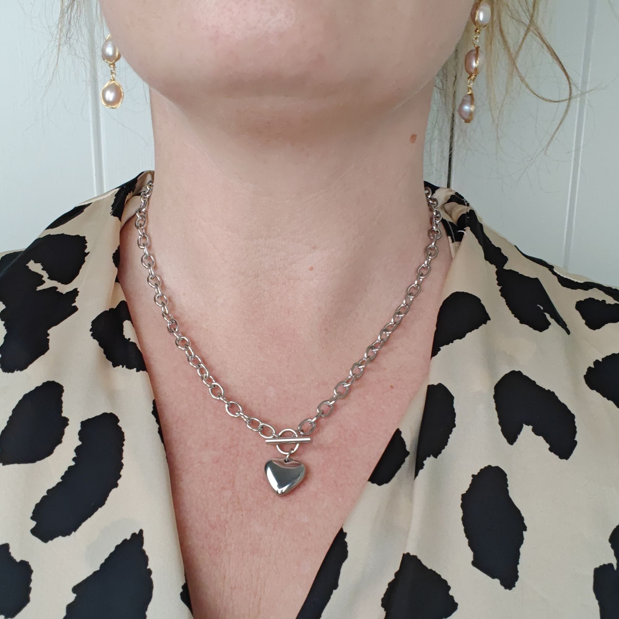 Hearts SILVER - necklace